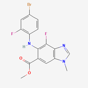 molecular formula C16H12BrF2N3O2 B3102134 methyl 5-((4-bromo-2-fluorophenyl)amino)-4-fluoro-1-methyl-1H-benzo[d]imidazole-6-carboxylate CAS No. 1415559-93-1