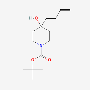 molecular formula C14H25NO3 B3102138 Tert-butyl 4-(but-3-enyl)-4-hydroxypiperidine-1-carboxylate CAS No. 1415560-15-4