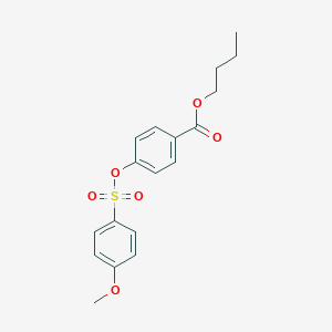 molecular formula C18H20O6S B310219 Butyl4-{[(4-methoxyphenyl)sulfonyl]oxy}benzoate 