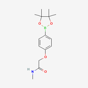 molecular formula C15H22BNO4 B3102221 N-methyl-2-(4-(4,4,5,5-tetramethyl-1,3,2-dioxaborolan-2-yl)phenoxy)acetamide CAS No. 1415793-74-6