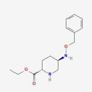 molecular formula C15H22N2O3 B3102231 (2S,5R)-ethyl 5-((benzyloxy)amino)piperidine-2-carboxylate CAS No. 1416134-47-8
