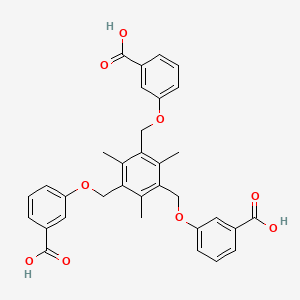molecular formula C33H30O9 B3102419 3,3',3''-(((2,4,6-Trimethylbenzene-1,3,5-triyl)tris(methylene))tris(oxy))tribenzoic acid CAS No. 1417713-93-9