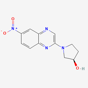 molecular formula C12H12N4O3 B3102432 (R)-1-(6-Nitroquinoxalin-2-yl)pyrrolidin-3-ol CAS No. 1417789-06-0