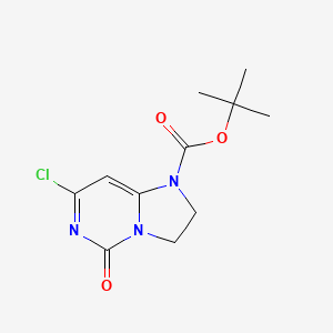 molecular formula C11H14ClN3O3 B3102639 Tert-butyl 7-chloro-5-oxo-2,3-dihydroimidazo[1,2-C]pyrimidine-1(5H)-carboxylate CAS No. 1421433-88-6