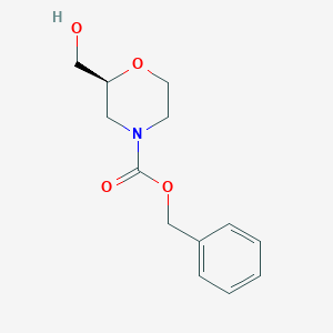molecular formula C13H17NO4 B3103388 benzyl (2S)-2-(hydroxymethyl)morpholine-4-carboxylate CAS No. 1439373-46-2