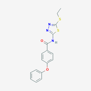 molecular formula C17H15N3O2S2 B310343 N-[5-(ethylsulfanyl)-1,3,4-thiadiazol-2-yl]-4-phenoxybenzamide 