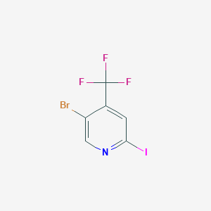 molecular formula C6H2BrF3IN B3103560 5-Bromo-2-iodo-4-(trifluoromethyl)pyridine CAS No. 1443792-54-8