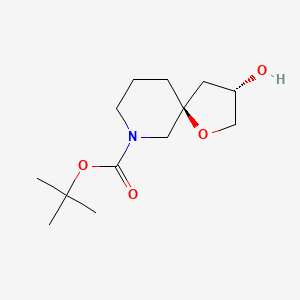 molecular formula C13H23NO4 B3103607 Racemic-(3S,5S)-Tert-Butyl 3-Hydroxy-1-Oxa-7-Azaspiro[4.5]Decane-7-Carboxylate CAS No. 1445951-10-9