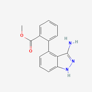 molecular formula C15H13N3O2 B3103661 Methyl 2-(3-amino-1H-indazol-4-YL)benzoate CAS No. 1447607-40-0