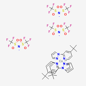 molecular formula C42H45CoF18N12O12S6 B3103705 bis(trifluoromethylsulfonyl)azanide;4-tert-butyl-2-pyrazol-1-ylpyridine;cobalt(3+) CAS No. 1447938-61-5