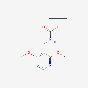 molecular formula C14H22N2O4 B3103809 Tert-butyl ((2,4-dimethoxy-6-methylpyridin-3-yl)methyl)carbamate CAS No. 1450662-06-2