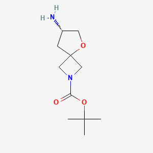 molecular formula C11H20N2O3 B3103920 (S)-tert-butyl 7-amino-5-oxa-2-azaspiro[3.4]octane-2-carboxylate CAS No. 1453316-10-3