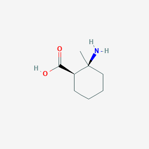 molecular formula C8H15NO2 B3103992 (1R,2S)-2-amino-2-methylcyclohexane-1-carboxylic acid CAS No. 1455431-90-9