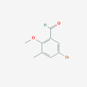 molecular formula C9H9BrO2 B3104036 5-Bromo-2-methoxy-3-methylbenzaldehyde CAS No. 145742-37-6