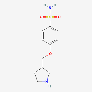 molecular formula C11H16N2O3S B3104043 4-(Pyrrolidin-3-ylmethoxy)benzene-1-sulfonamide CAS No. 1457531-11-1
