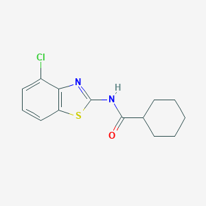 molecular formula C14H15ClN2OS B310422 N-(4-chloro-1,3-benzothiazol-2-yl)cyclohexanecarboxamide 