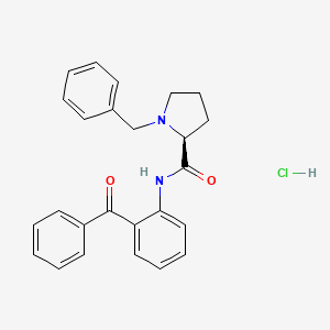 molecular formula C25H25ClN2O2 B3104408 (S)-N-(2-benzoylphenyl)-1-benzylpyrrolidine-2-carboxamide hydrochloride CAS No. 147959-98-6