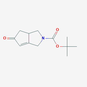 molecular formula C12H17NO3 B3104512 tert-butyl 5-oxo-3,3a,4,5-tetrahydrocyclopenta[c]pyrrole-2(1H)-carboxylate CAS No. 148404-32-4