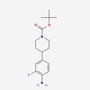 molecular formula C16H23FN2O2 B3104566 Tert-butyl 4-(4-amino-3-fluorophenyl)piperidine-1-carboxylate CAS No. 1488342-80-8