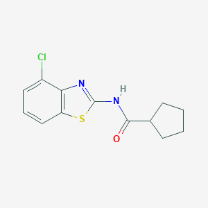 molecular formula C13H13ClN2OS B310463 N-(4-chloro-1,3-benzothiazol-2-yl)cyclopentanecarboxamide 