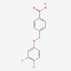 molecular formula C14H10Cl2O3 B3104695 4-[(3,4-dichlorophenoxy)methyl]benzoic acid CAS No. 149288-42-6