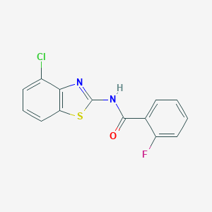 molecular formula C14H8ClFN2OS B310471 N-(4-chloro-1,3-benzothiazol-2-yl)-2-fluorobenzamide 