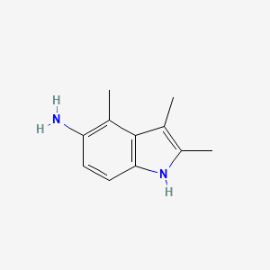 molecular formula C11H14N2 B3104748 2,3,4-Trimethyl-1H-indol-5-amine CAS No. 1494187-48-2