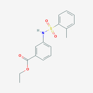 molecular formula C16H17NO4S B310488 Ethyl 3-{[(2-methylphenyl)sulfonyl]amino}benzoate 