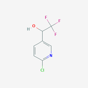 molecular formula C7H5ClF3NO B3104914 1-(6-chloropyridin-3-yl)-2,2,2-trifluoroethan-1-ol CAS No. 150698-77-4