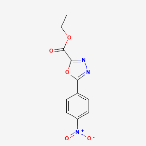 molecular formula C11H9N3O5 B3104973 Ethyl 5-(4-nitrophenyl)-1,3,4-oxadiazole-2-carboxylate CAS No. 151097-76-6