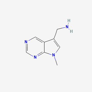 molecular formula C8H10N4 B3105006 (7-Methyl-7H-pyrrolo[2,3-d]pyrimidin-5-yl)methanamine CAS No. 1515112-71-6