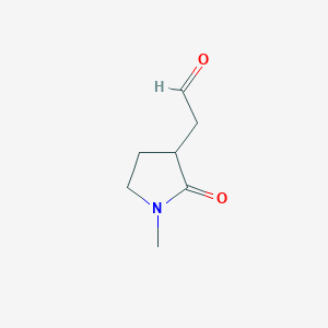 molecular formula C7H11NO2 B3105033 2-(1-Methyl-2-oxopyrrolidin-3-yl)acetaldehyde CAS No. 151680-94-3