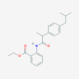 molecular formula C22H27NO3 B310522 Ethyl 2-{[2-(4-isobutylphenyl)propanoyl]amino}benzoate 