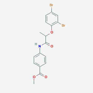 molecular formula C17H15Br2NO4 B310527 Methyl 4-{[2-(2,4-dibromophenoxy)propanoyl]amino}benzoate 