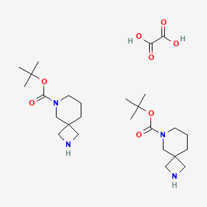 molecular formula C26H46N4O8 B3105293 Tert-butyl 2,6-diazaspiro[3.5]nonane-6-carboxylate hemioxalate CAS No. 1523618-26-9