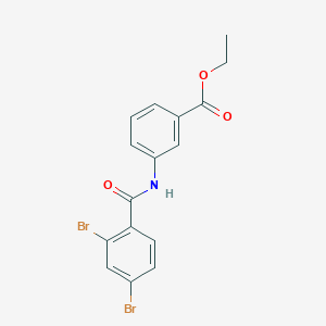 molecular formula C16H13Br2NO3 B310594 Ethyl3-[(2,4-dibromobenzoyl)amino]benzoate 