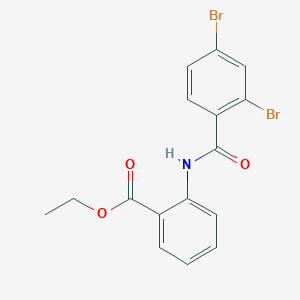 molecular formula C16H13Br2NO3 B310596 Ethyl2-[(2,4-dibromobenzoyl)amino]benzoate 