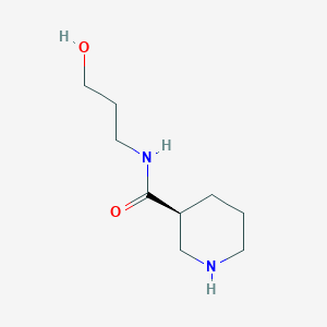 molecular formula C9H18N2O2 B3106123 (3S)-N-(3-hydroxypropyl)piperidine-3-carboxamide CAS No. 1567895-75-3