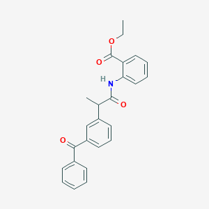 molecular formula C25H23NO4 B310613 Ethyl 2-{[2-(3-benzoylphenyl)propanoyl]amino}benzoate 