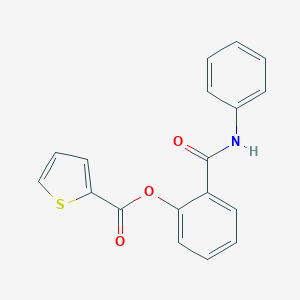 molecular formula C18H13NO3S B310615 2-(Anilinocarbonyl)phenyl 2-thiophenecarboxylate 