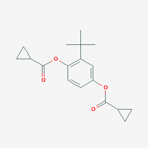 molecular formula C18H22O4 B310627 2-Tert-butyl-4-[(cyclopropylcarbonyl)oxy]phenyl cyclopropanecarboxylate 