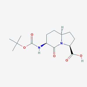 (3S,6S,8aS)-6-((tert-Butoxycarbonyl)amino)-5-oxooctahydroindolizine-3-carboxylic acid