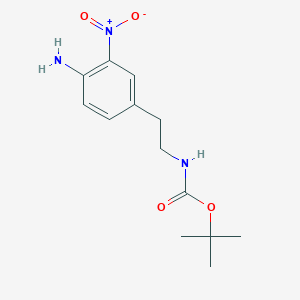 molecular formula C13H19N3O4 B3106531 Tert-butyl 4-amino-3-nitrophenethylcarbamate CAS No. 159417-94-4