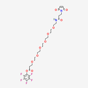 molecular formula C28H35F5N2O11 B3106690 Mal-NH-PEG6-CH2CH2COOPFP ester CAS No. 1599432-34-4