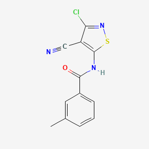 molecular formula C12H8ClN3OS B3106706 N-(3-chloro-4-cyano-1,2-thiazol-5-yl)-3-methylbenzamide CAS No. 159978-14-0