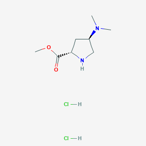 molecular formula C8H18Cl2N2O2 B3106888 Methyl (4R)-4-(dimethylamino)-L-prolinate dihydrochloride CAS No. 1609388-38-6