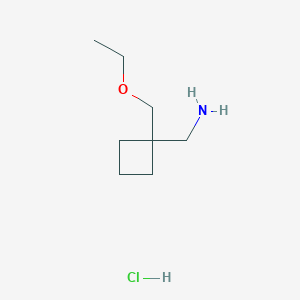 molecular formula C8H18ClNO B3107027 1-[1-(Ethoxymethyl)cyclobutyl]methanamine hydrochloride CAS No. 1609400-16-9