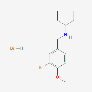 molecular formula C13H21Br2NO B3107316 N-(3-bromo-4-methoxybenzyl)-3-pentanamine hydrobromide CAS No. 1609407-30-8