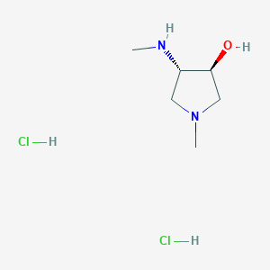 molecular formula C6H15ClN2O B3107345 trans-1-Methyl-4-(methylamino)-3-pyrrolidinol dihydrochloride CAS No. 1609407-60-4