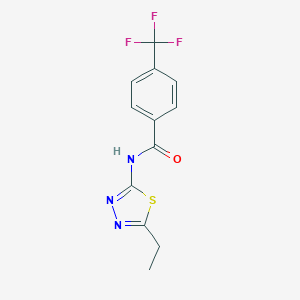 molecular formula C12H10F3N3OS B310749 N-(5-ethyl-1,3,4-thiadiazol-2-yl)-4-(trifluoromethyl)benzamide 